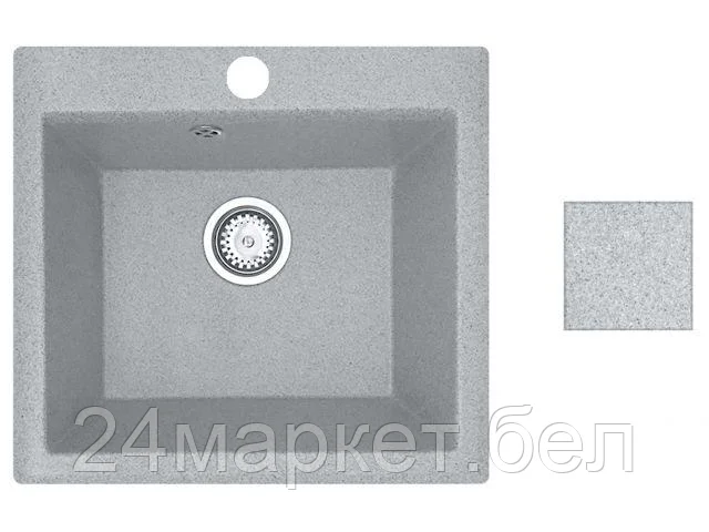 Мойка кухонная из искусственного камня SOLO серый 500х460 мм, AV Engineering