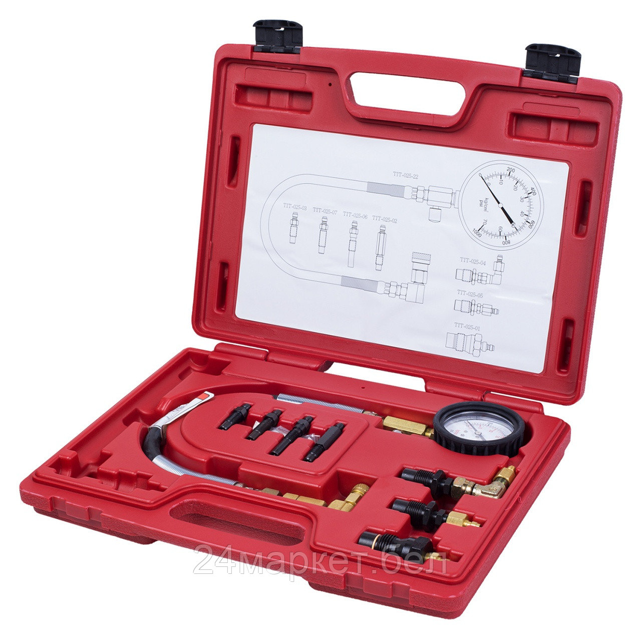 МАСТАК 120-11009C МАСТАК Компрессометр дизельный, 0-70 атм, кейс, комплект адаптеров, 120-11009C