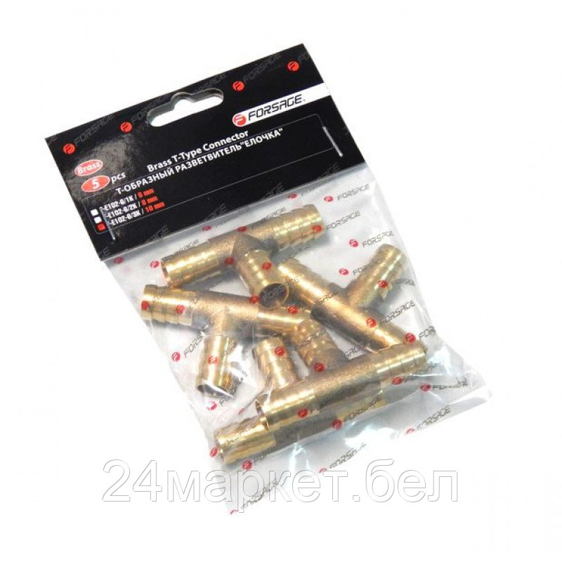 FORSAGE Разветвитель Т-образный елочка 10 мм F-E102-6/3K (5 шт.)