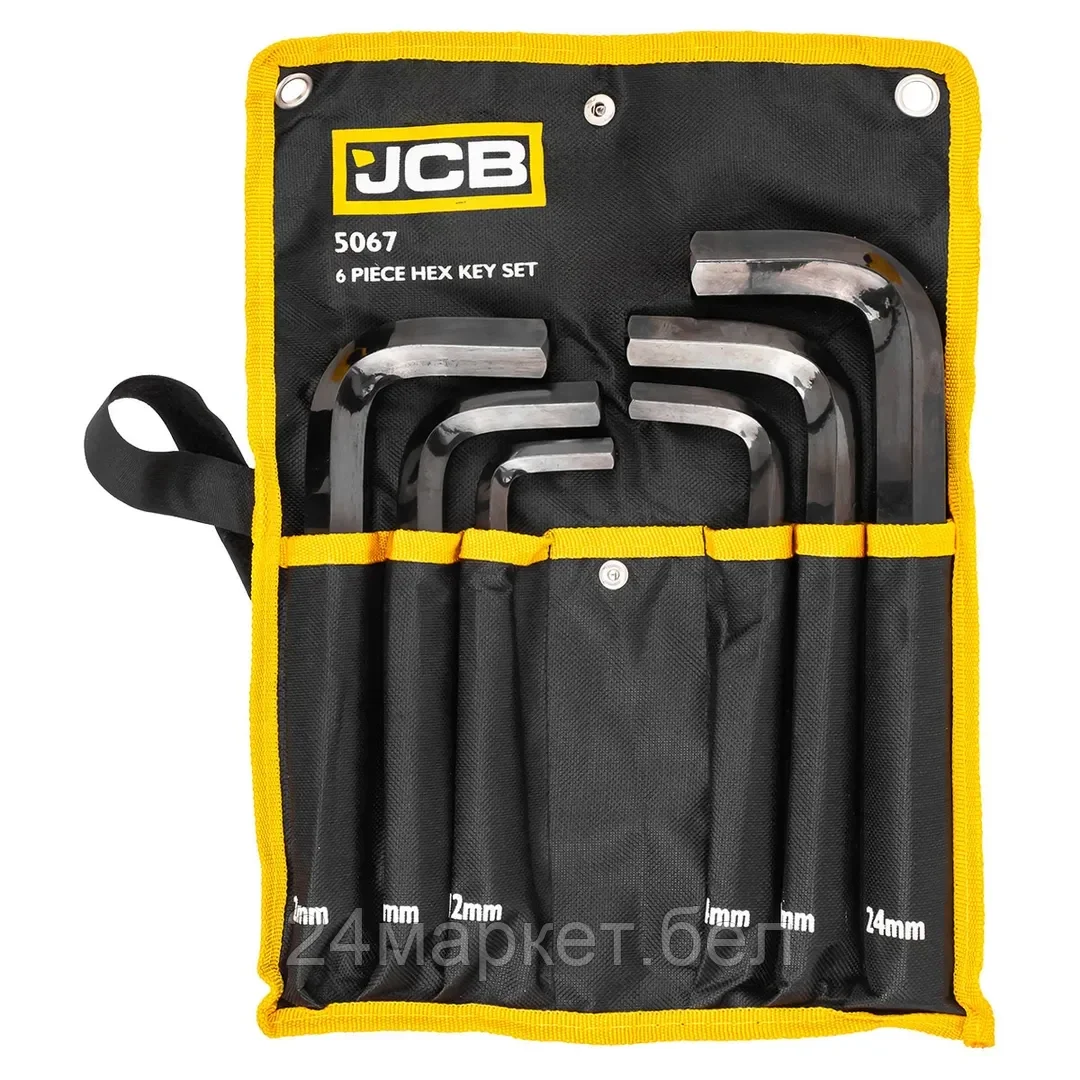 JCB-5067 JCB Набор ключей Г-образных 6-гранных 6пр. (12, 14, 17, 19, 22, 24мм) на полотне