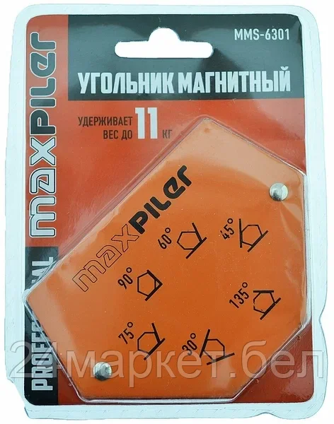 Угольник магнитный MAXPILER MMS-6301 (6 уголов, удерживает вес до 11 кг)