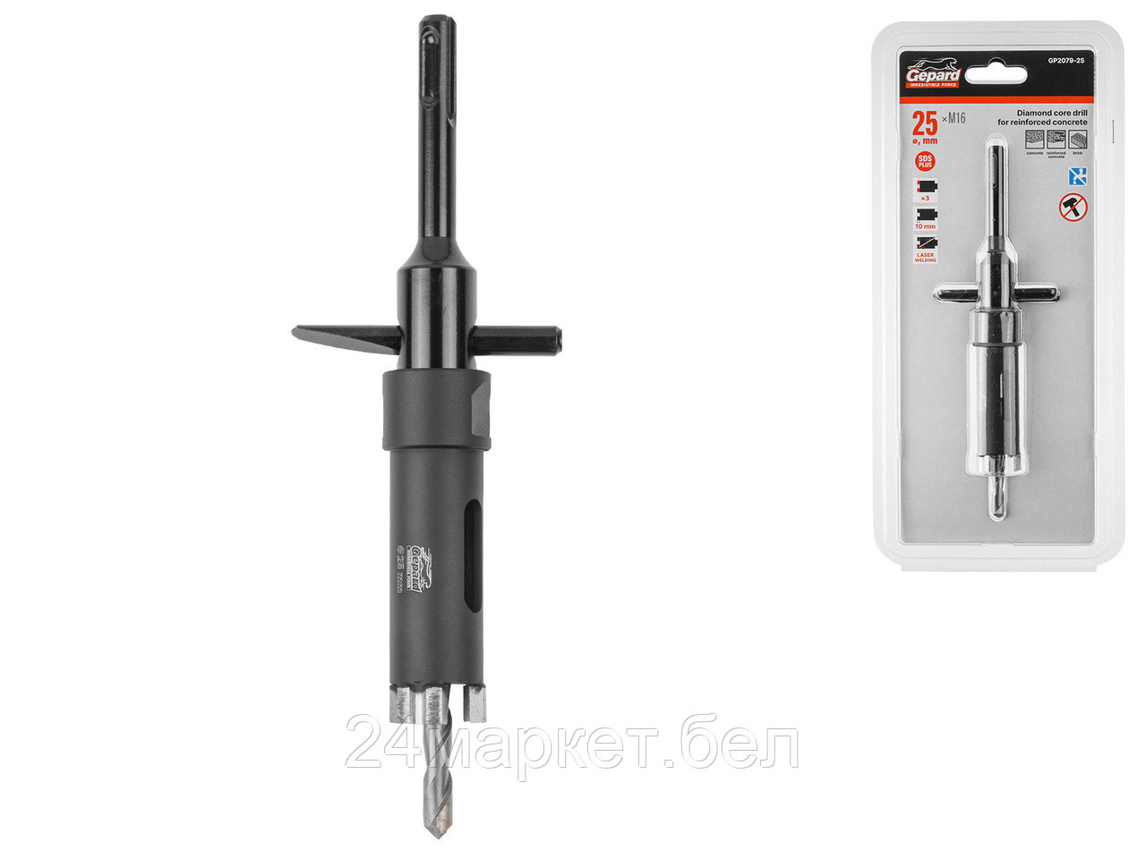 Коронка алмазная d 25мм железобетон GEPARD (GP2079-25)