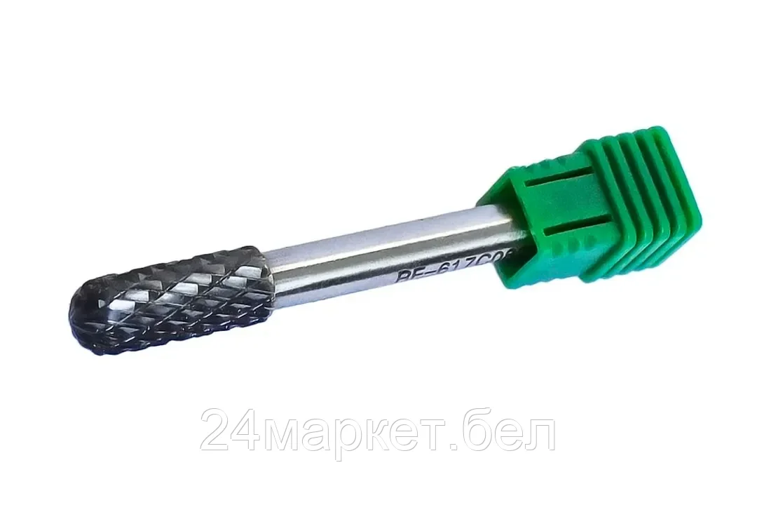 Шарошка цилиндрическая скругленная по металлу(Ø 10мм,Ø хвостовика 6мм),в пластиковом футляре Rock FORCE RF-617C1020