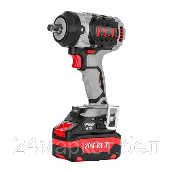 Гайковерт IMPACT аккум. бесщеточный P.I.T., 20В, 600Нм, 1/2", 3ск, 0-2800уд/мин,2х4Ач (PIW20H-600A/2)