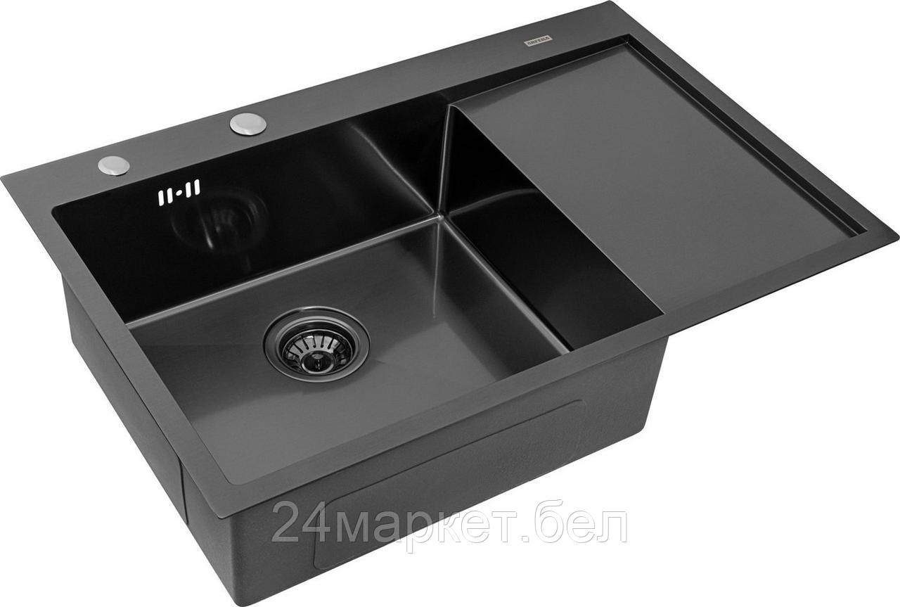 Кухонная мойка ARFEKA ECO AR 780*500 L BLACK PVD NANO