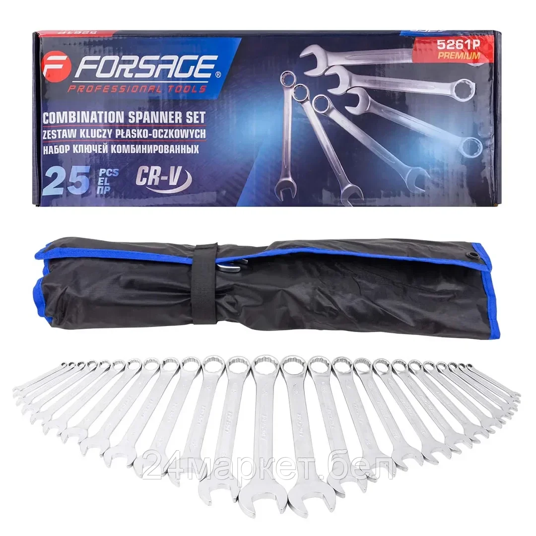 F-5261P Premium Forsage Набор ключей комбинированных 25пр. 6-28,30,32мм