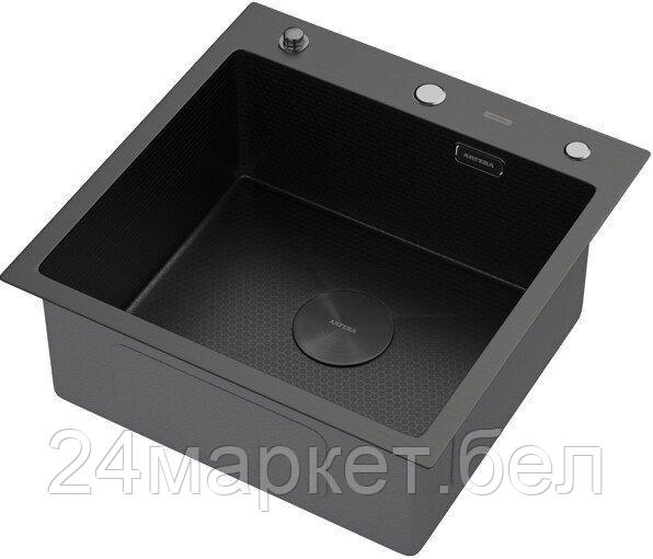 Кухонная мойка ARFEKA Eco AR 500*500 POP-UP Black PVD NANO DECOR