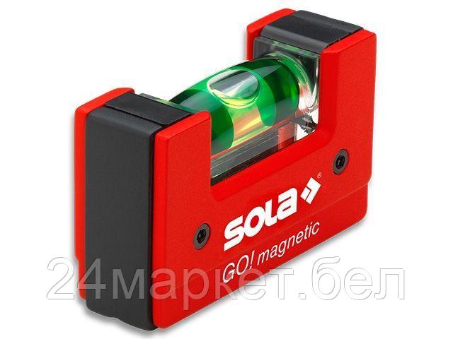 SOLA Австрия Уровень 68 мм 1 глазок пластм. GO! magnetik  (SOLA) (Карманный магнитный уровень без держателя на пояс)