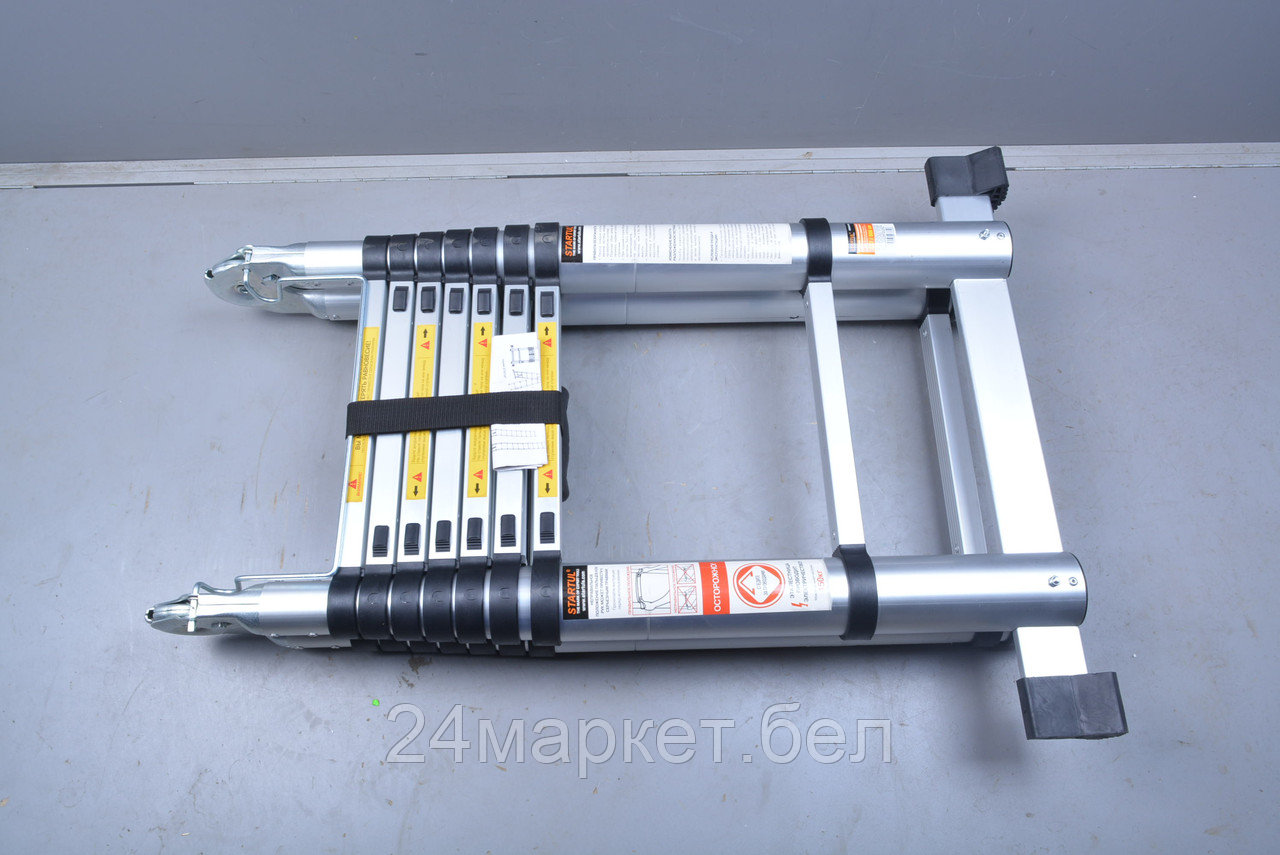 Лестница телескопическая 2-х секц. алюм. 237/500см, 2х8 ступ. 16,95кг STARTUL (ST9733-050) уцененн