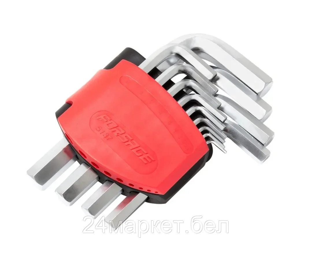 Набор ключей Г-образных 6-гранных 13пр. (2, 2.5, 3-8, 10, 12, 14, 17, 19мм)в пластиковом держателе F-5137