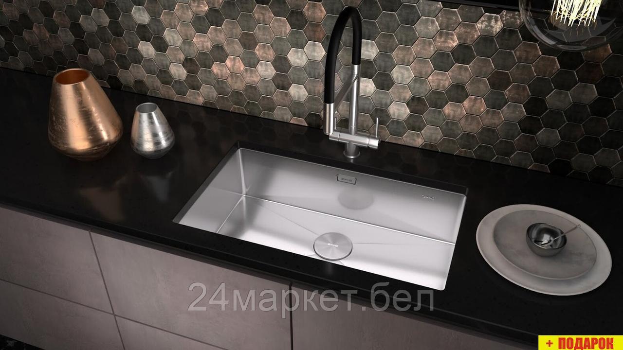 Кухонная мойка ZorG Zerox 74 U / IF Steel