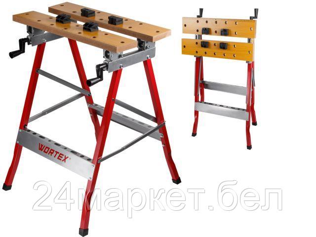 Верстак складной WORTEX WB 1560 в кор.МДФ, 605x640x800 мм, регулировка столешницы (нагрузка до 150 кг, масса 6 кг) 1334737