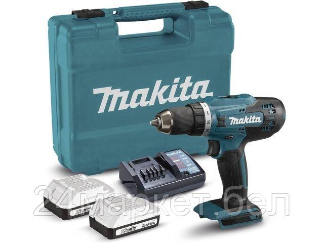 Аккум. шуруповерт MAKITA DF488D004 в кейсе (18.0 В, 2 акк., 2.0 А/ч Li-Ion, 2 скор., 42 Нм, шурупы до 13 мм, з/у) DF488D004