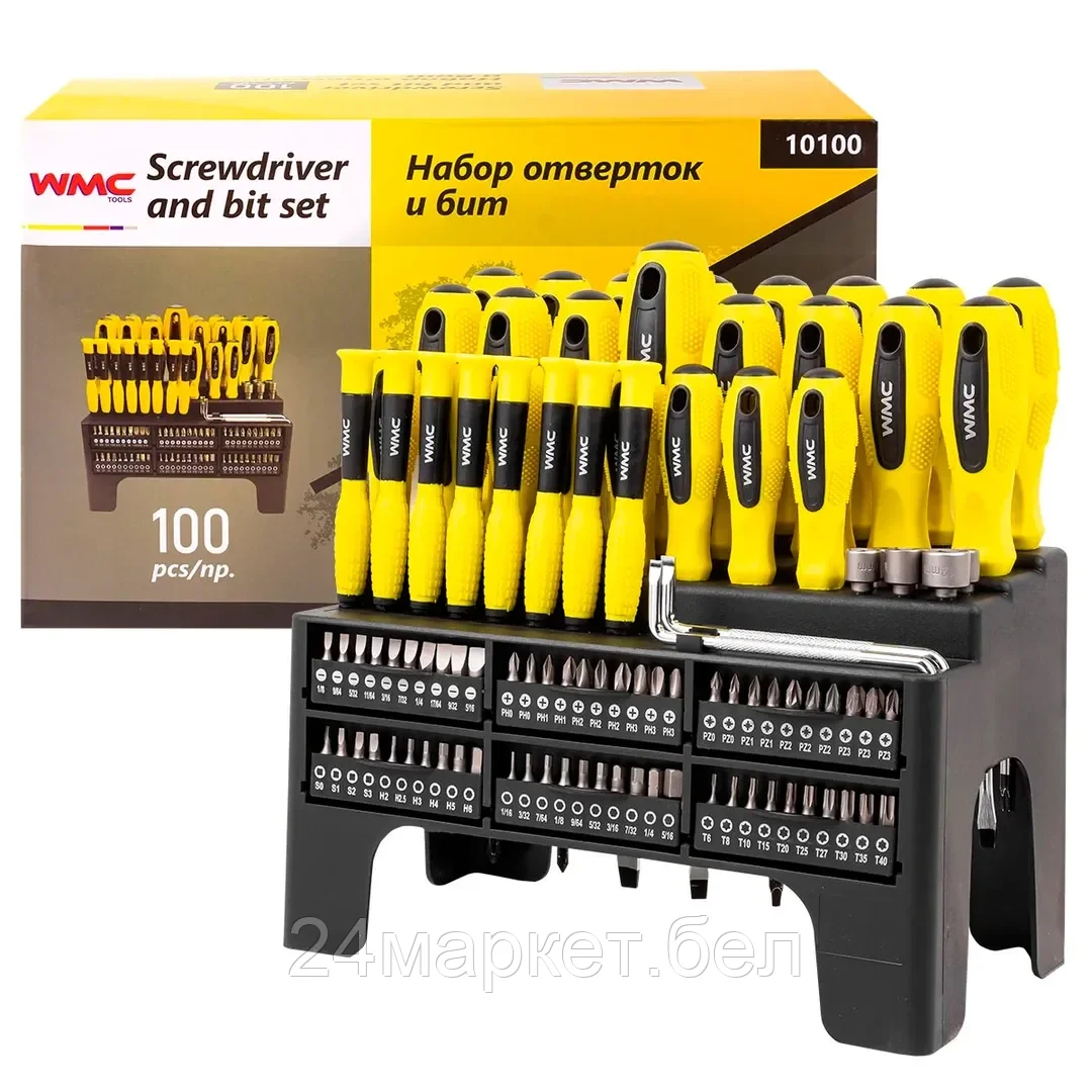 Набор отверток и бит 100пр. WMC TOOLS WMC-10100