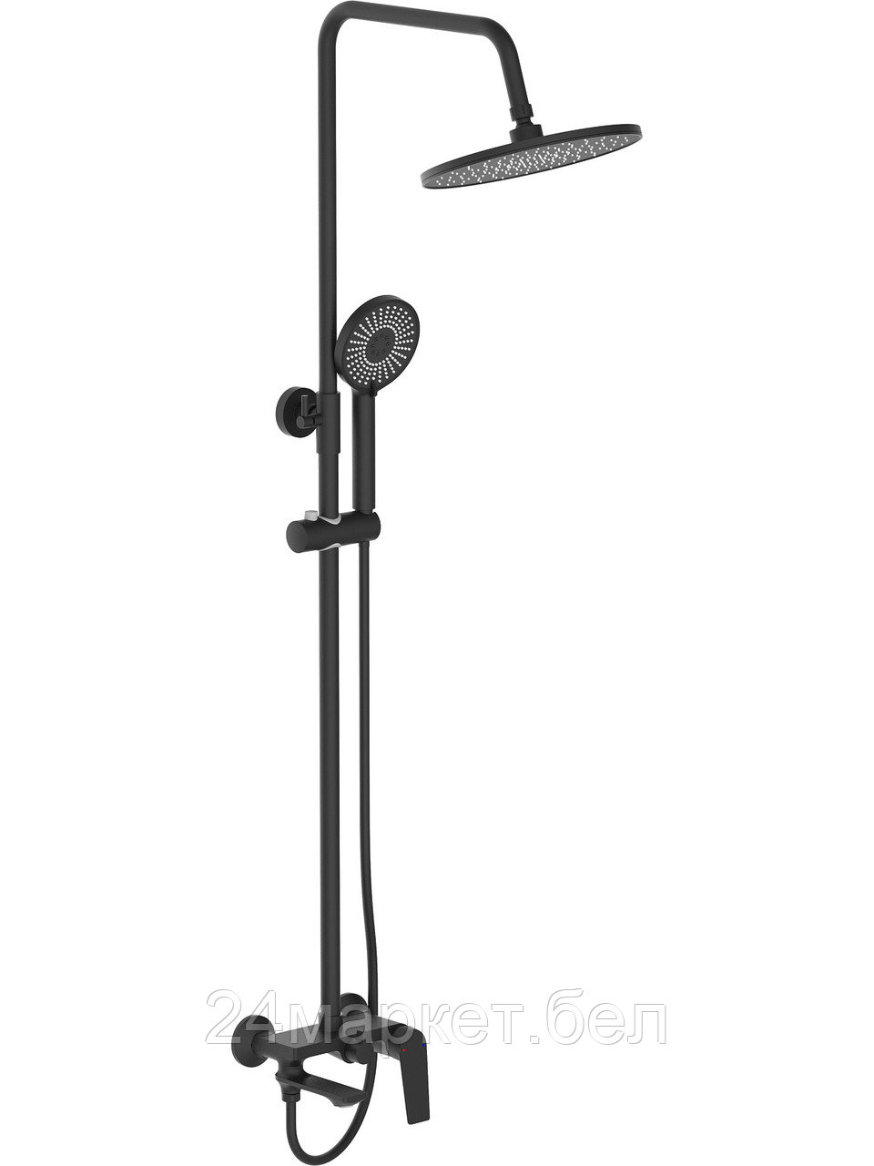 Душевая система D35-A черный, серия 800 ECONOCE (Нет излива. Эксцентриков нет, лейка и шланг в комплекте) EC0802BL