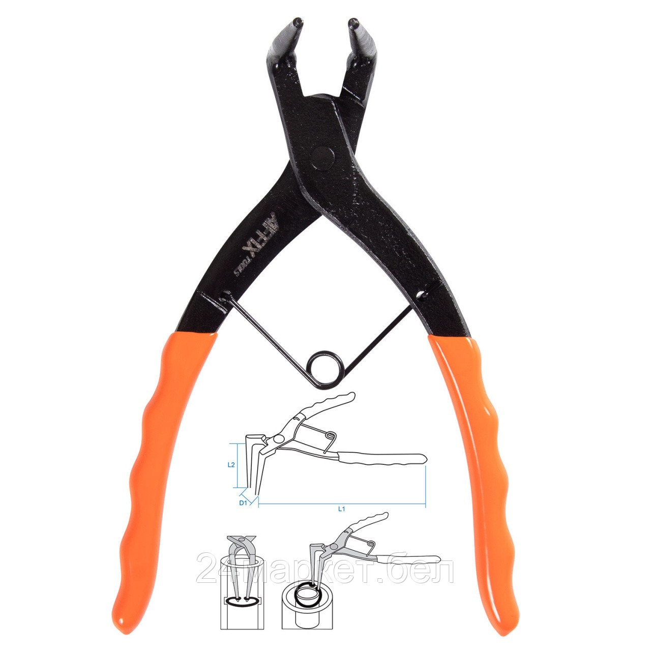 AFFIX AF03320180L AFFIX Съемник для стопорных колец 180 мм, загнутые удлиненные, сжатие