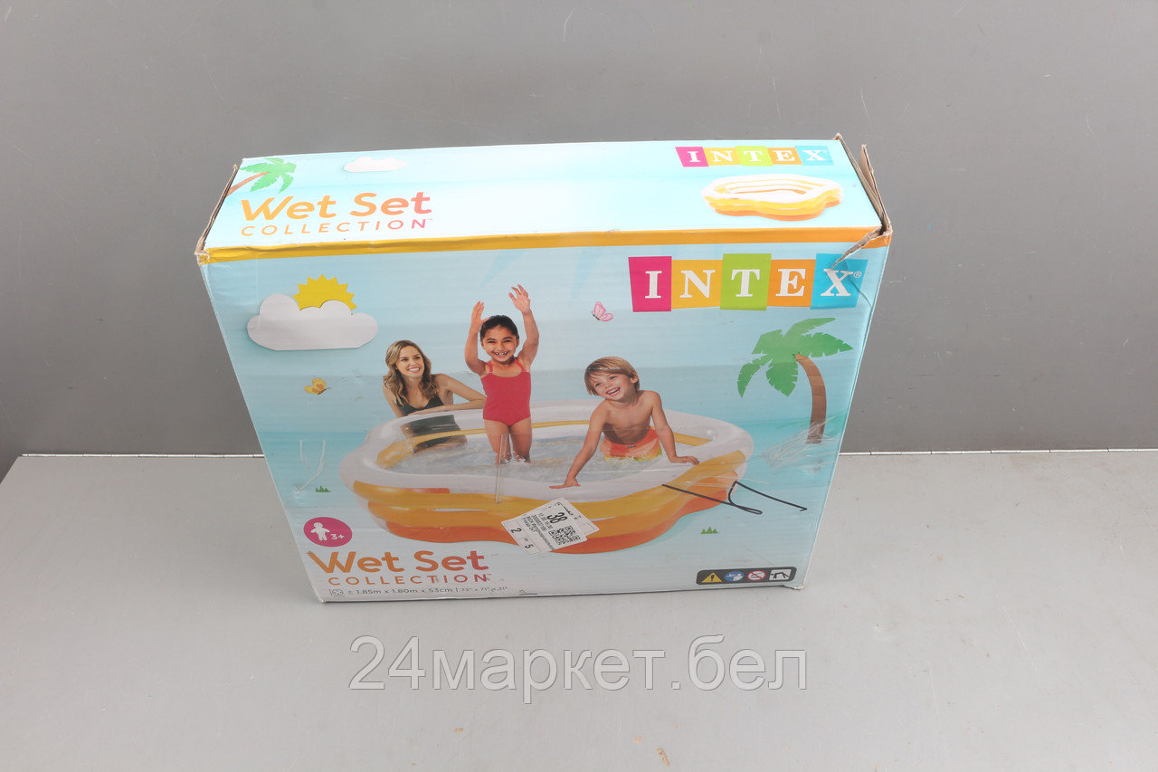 Надувной детский бассейн Цвета лета, 185х180х53 см, INTEX уцененный (6717379212)