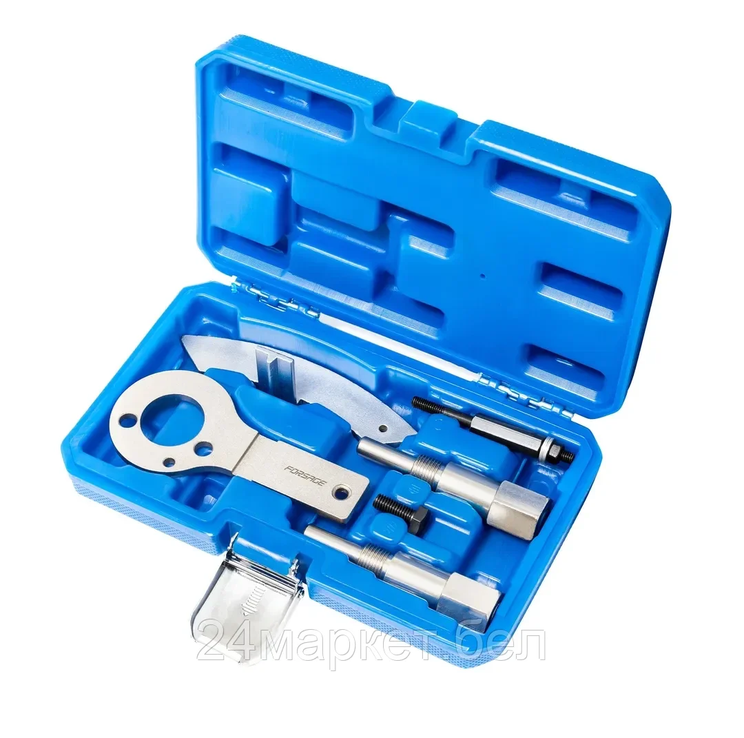 FORSAGE Набор фиксаторов для обслуживания двигателей Fiat, Alfa Romeo, Lancia 6пр.(1.6, 1.9, 2.0, 2.4 JTD 1.9JTD 16V 2.4JTD 20V), в кейсе Forsage F-905G16B