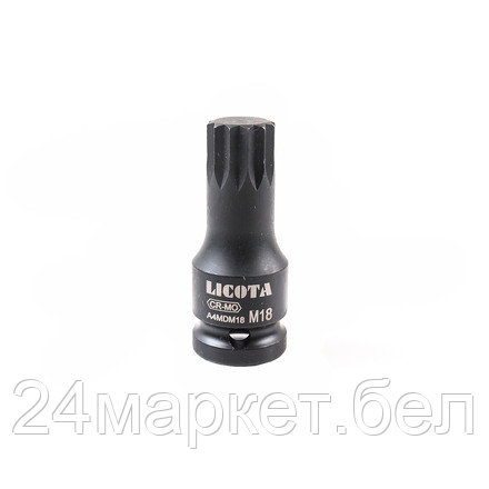 Licota A4MDM18 Головка Spline ударная 1/2", M18 для болта задней ступицы VAG