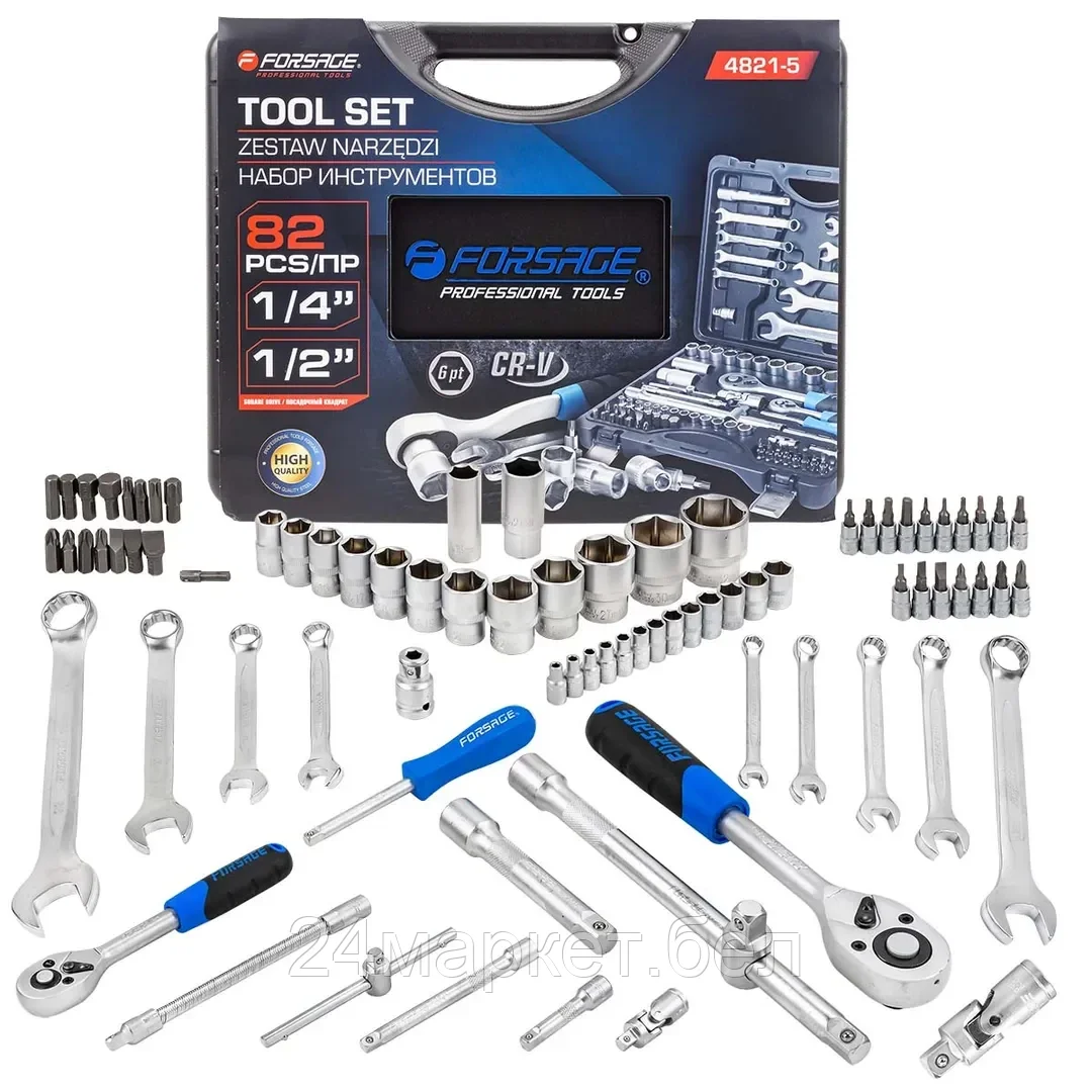 Набор инструмента 82пр.1/4"&1/2" (6-гр.)(4-32мм) F-4821-5