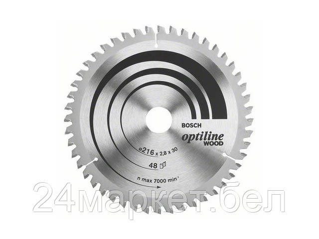 Диск пильный 216х30 мм 48 зуб. по дереву OPTILINE WOOD BOSCH
