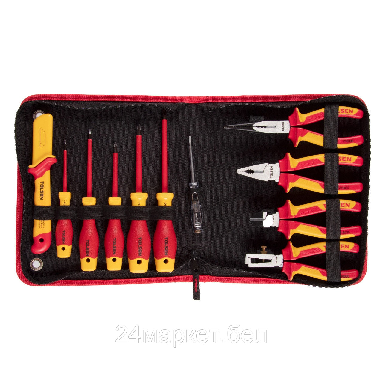 TOLSEN TTV83411 TOLSEN Набор инструментов диэлектрических, 11 предметов, в футляре на молнии