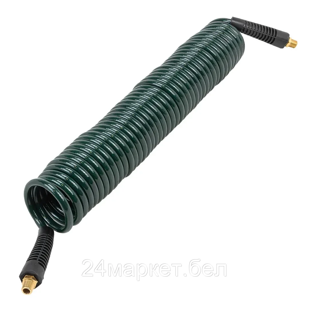 RF-AHC-48B RockFORCE Шланг витой полиуретановый 6.5мм х 10мм х 10м с резьбовыми наконечниками 1/4" (max давление 15бар, раб. t от -20 до +60°С)