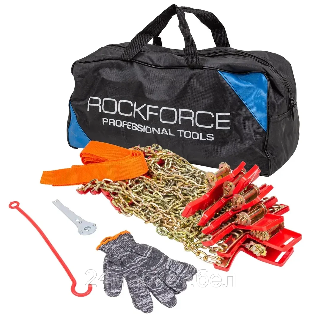RF-73866 RockFORCE Комплект цепей-браслетов противоскольжения для автомобилей, 10пр (радиус шины R13-R18)