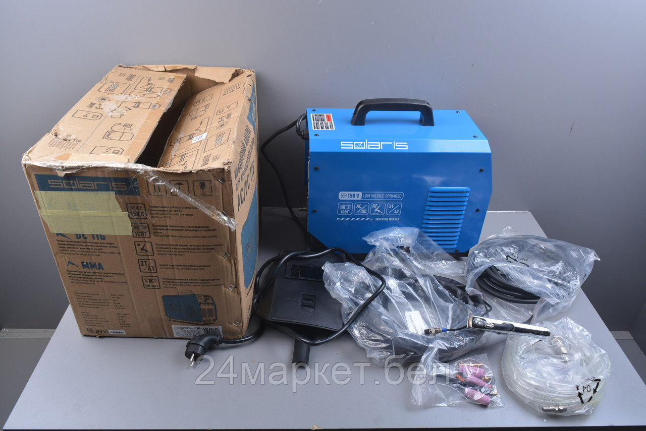Инверторный аппарат аргонодуговой сварки SOLARIS TIG-220 AC/DC уцененный (0057103596)