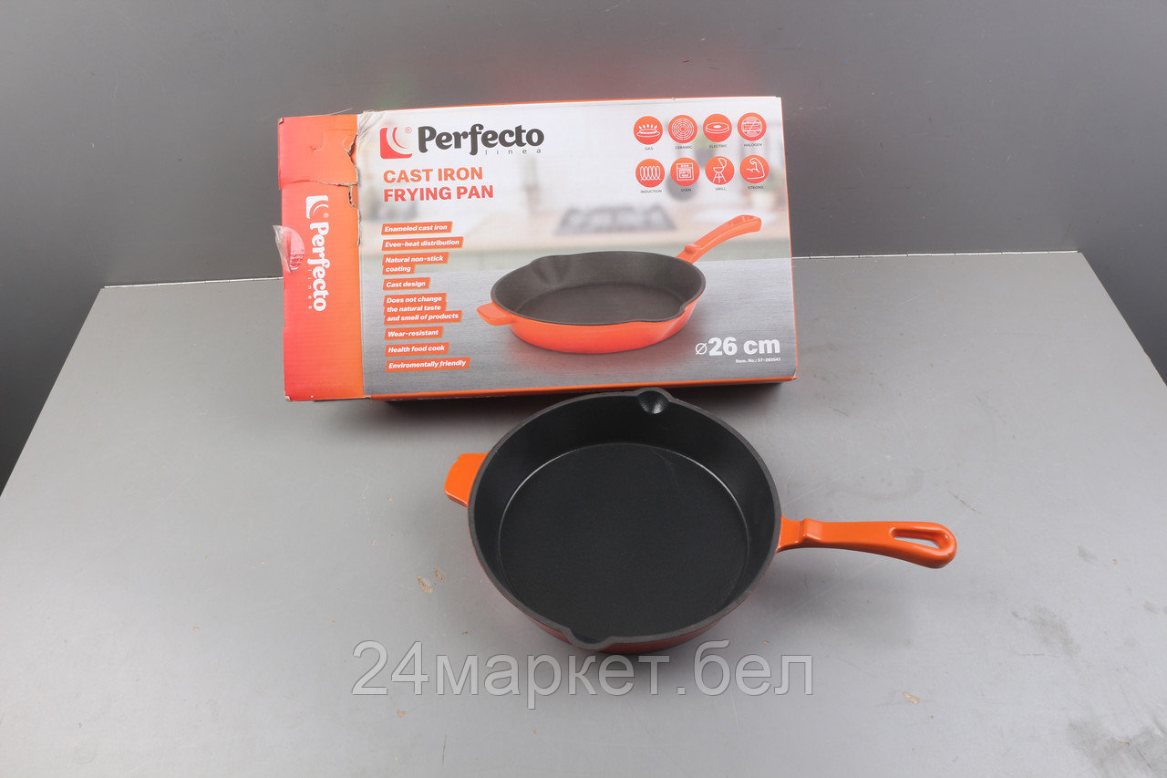 Сковорода чугунная ф 26,5х5,4 см с ручкой, PERFECTO LINEA уцененный (0000066096)