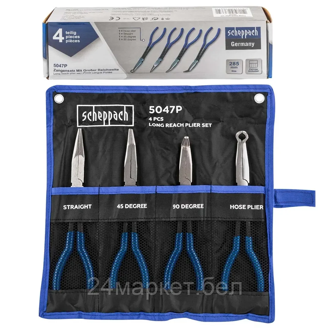Sch-5047P Щипцы с удлиненными рукоятками 285мм, набор 4пр. Scheppach