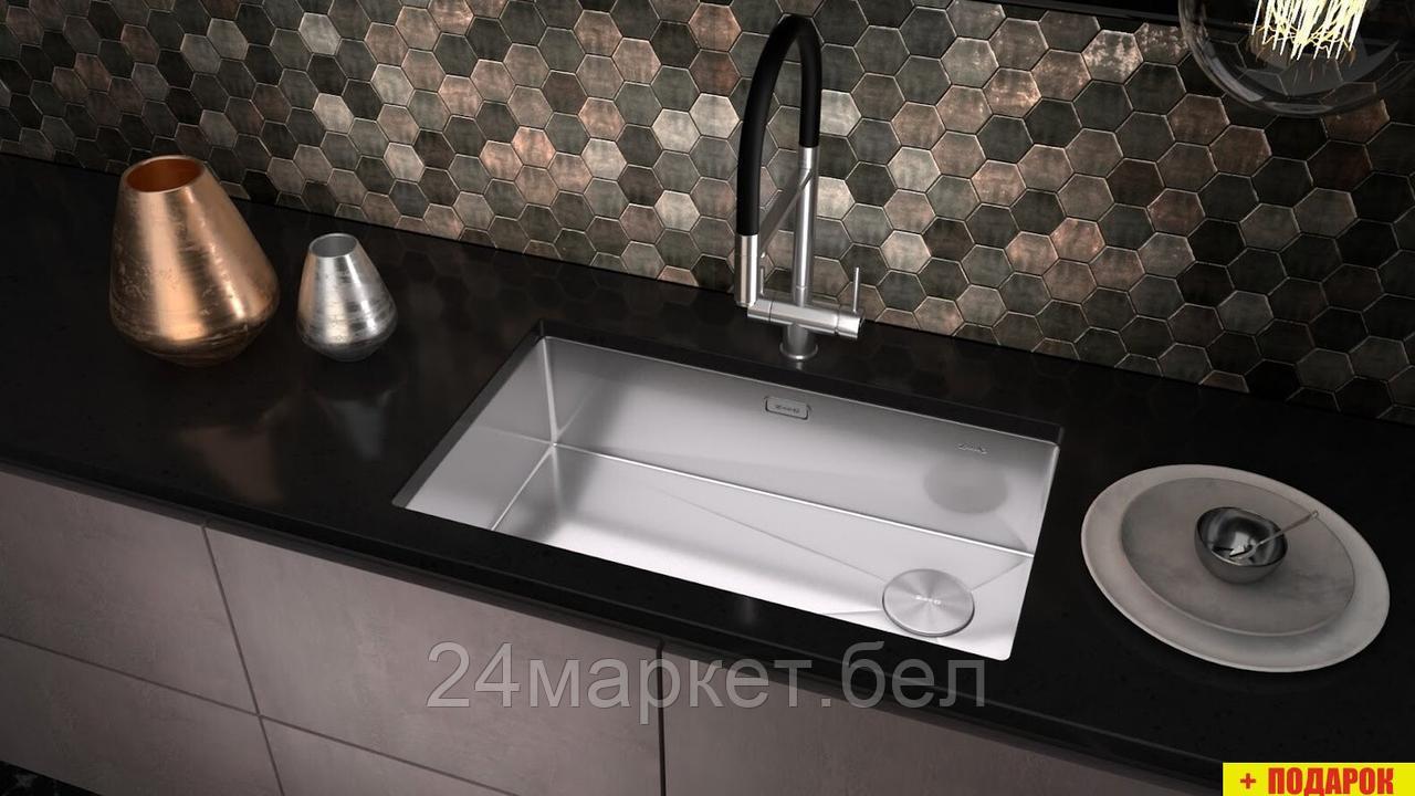 Кухонная мойка ZorG Zerox 74 U / IF Side SF Steel