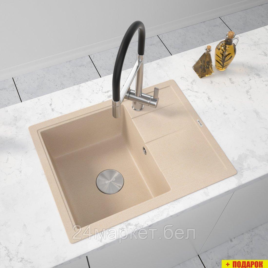 Кухонная мойка ZorG Rock 65 Premium beige