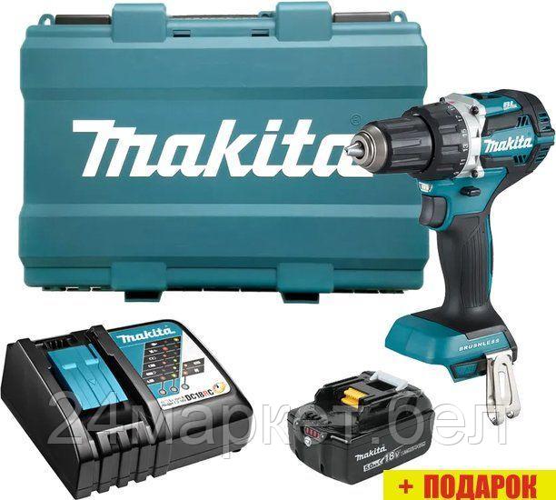 Дрель-шуруповерт Makita DDF484RT (с 1-м АКБ, кейс)