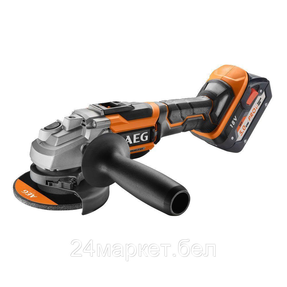 Угловая шлифмашина AEG Powertools BEWS 18-125BL-502C 4935464417 (с 2-мя АКБ, кейс)
