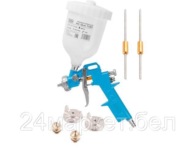 Краскораспылитель DGM Air Gun 100 (HP, сопла ф 1.5, 1.8, 2.5 мм, верх. бак 600 мл) DG4016-1