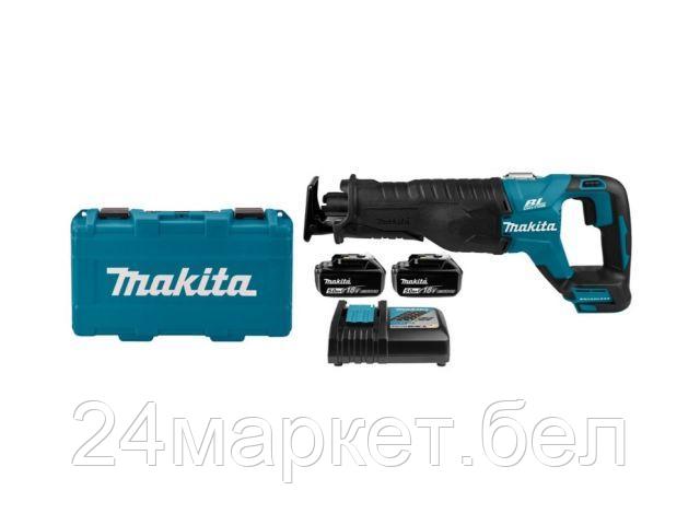 Аккум. сабельная пила MAKITA LXT DJR 187 RT в кейсе (18.0 В, 1 акк., 5.0 А/ч, Li-Ion, дерево до 255 мм, металл до 130 мм) DJR187RT