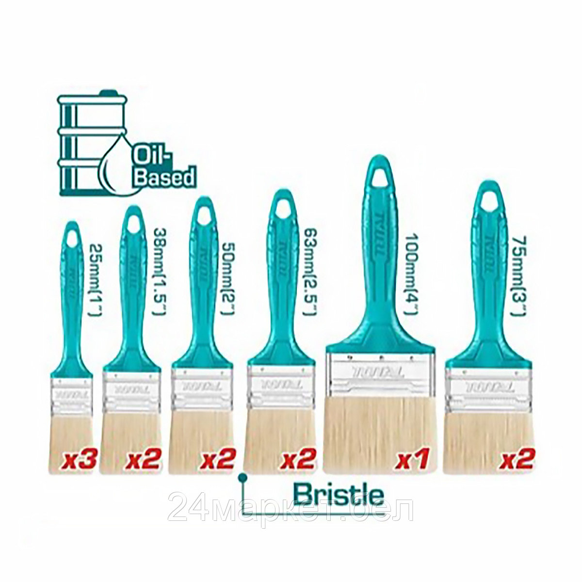 Кисть малярная Total THT84501201 (12шт)