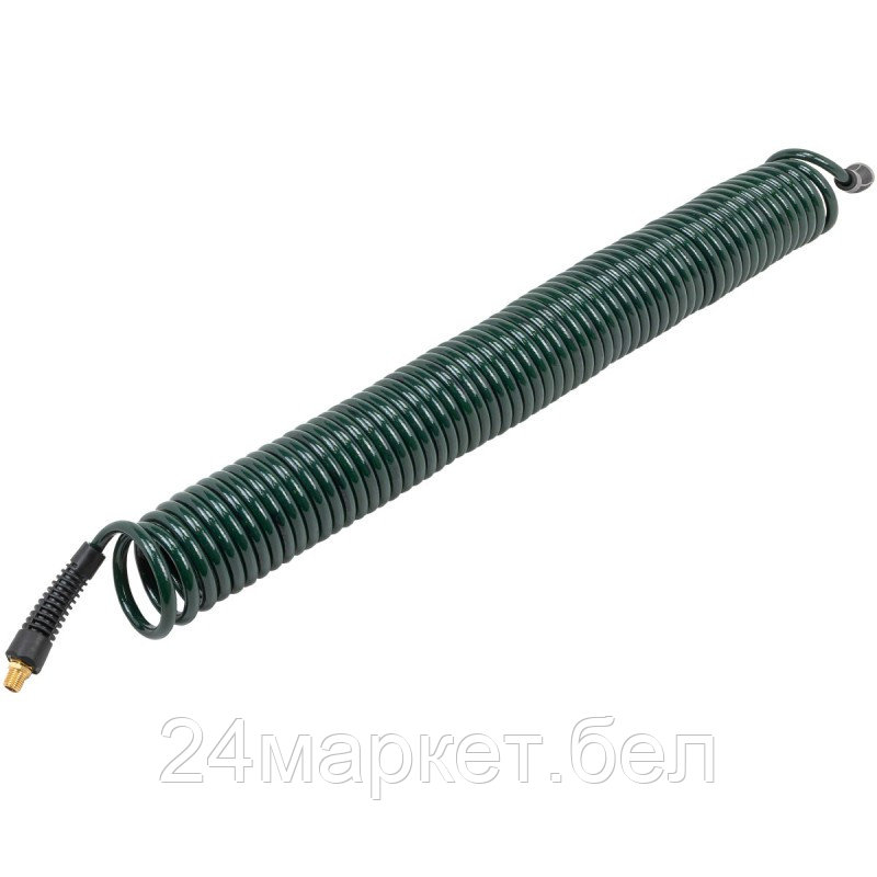 RF-AHC-48C RockFORCE Шланг витой полиуретановый 6.5мм х 10мм х 15м с резьбовыми наконечниками 1/4" (max давление 15бар, раб. t от -20 до +60°С)