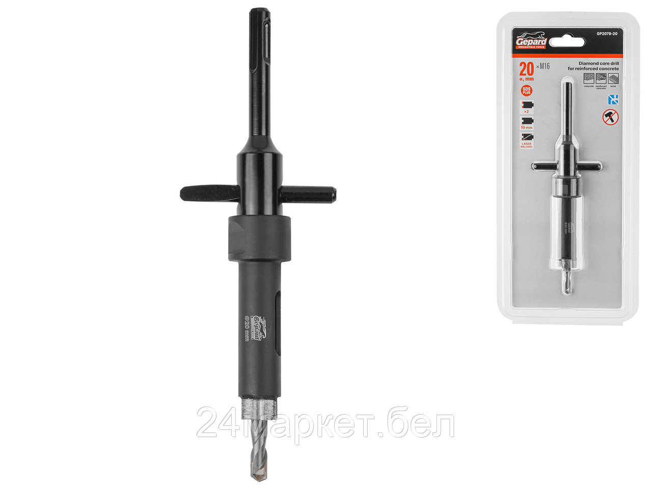 Коронка алмазная d 20мм железобетон GEPARD (GP2079-20)