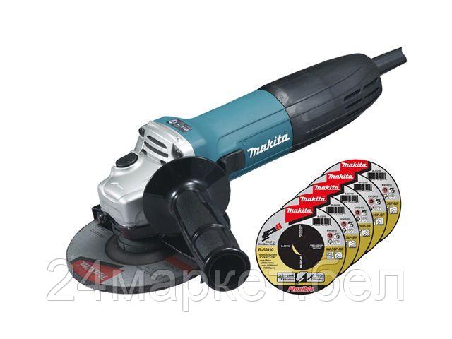 MAKITA Румыния Одноручная углошлифмашина MAKITA GA 5030 X3 в кор. + 5 отрезных кругов (720 Вт, диск 125х22 мм, без регул. об.)