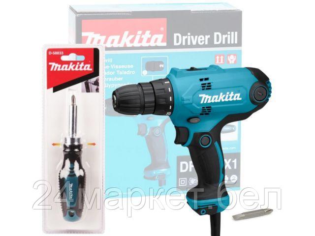 Дрель-шуруповерт MAKITA DF0300X1 в кор. + Отвертка D-58833 DF0300X1