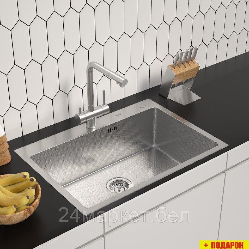 Кухонная мойка ARFEKA ECO AR 700*500 SATIN DECOR MILLET GRAINS