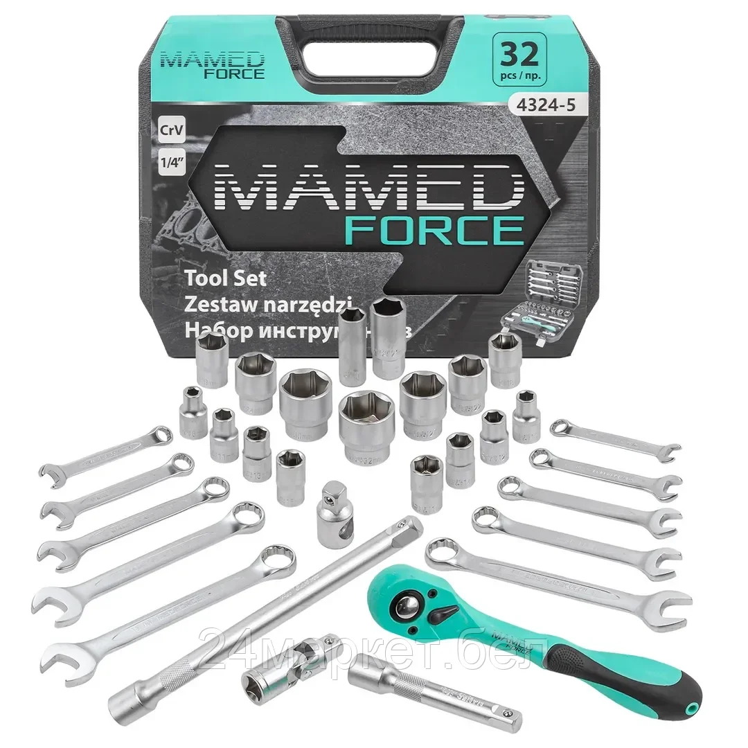 Набор инструментов PROFI 32пр. 1/2"(6гр)(4-32мм) MAMEDFORCE MF-4324-5