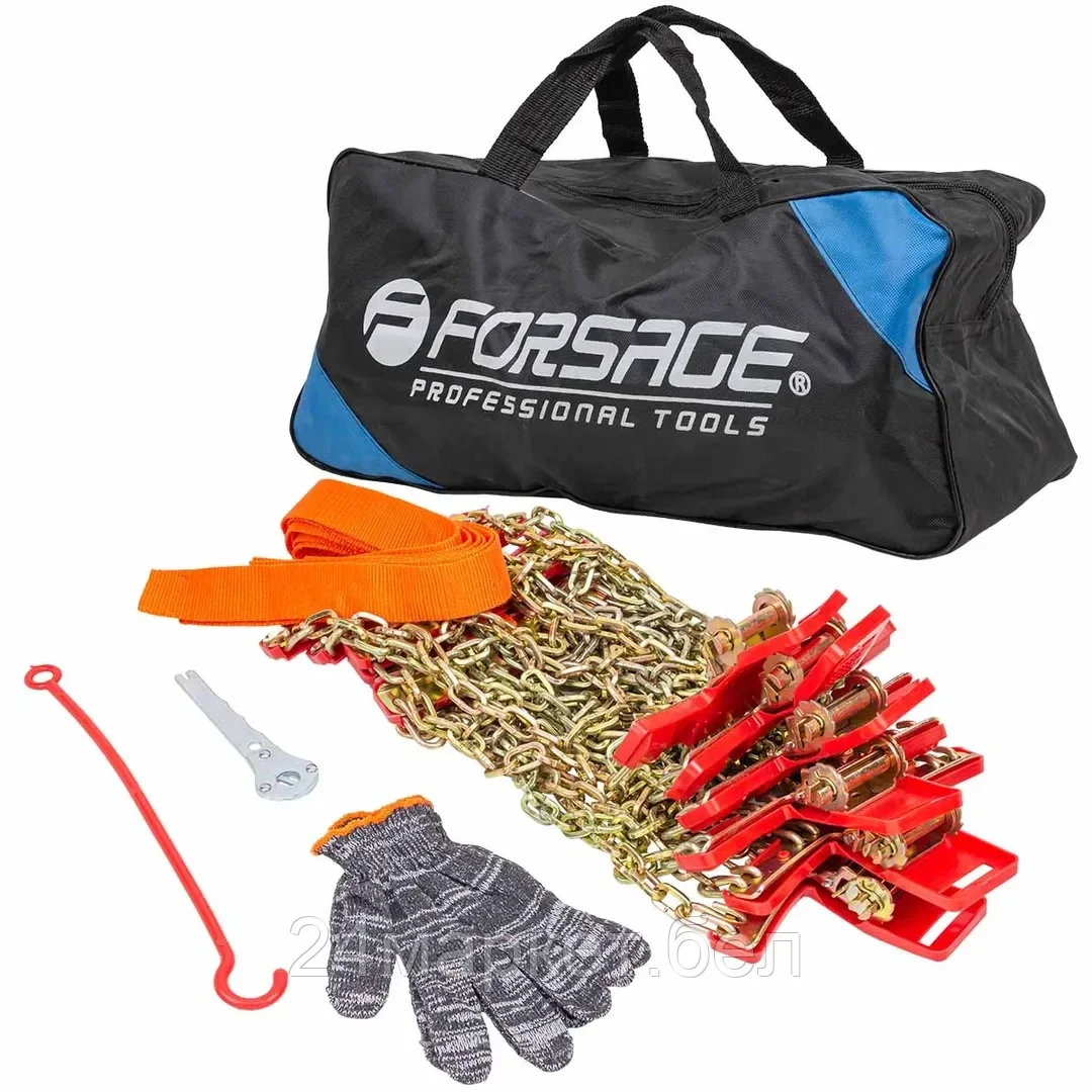 F-73866 Forsage Комплект цепей-браслетов противоскольжения для автомобилей, 10пр (радиус шины R13-R18)