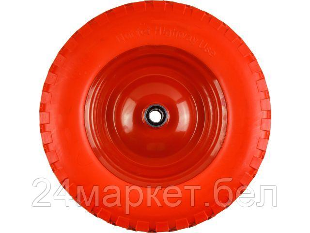 Колесо полиурет. 4.00-8" (подшипн. усил. ф35x16 мм, для оси 16x100мм) (Подходит к тачкам: WB301-1) (ECO) WB-P125