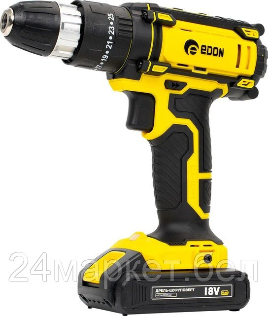 Дрель-шуруповерт Edon AD-18M (с 2-мя АКБ, кейс, оснастка)
