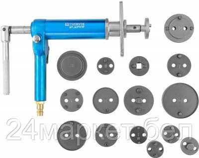 Thorvik ACPTK16P ACPTK16P Приспособление с пневматическим приводом для возврата поршней дисковых тормозных механизмов в наборе, 16 предметов