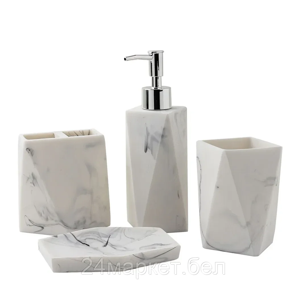 LT-BS-12 La and Te beaute Набор для ванной комнаты 4пр. (мыльница, дозатор для мыла, подставка для зубных щеток, подставка для косметических аксессуаров)