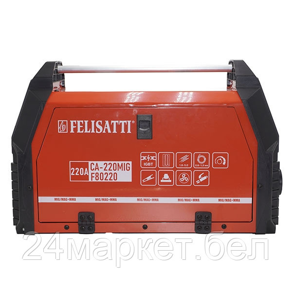 Сварочный аппарат инверторный, 20-220А,потр. 55,7 А /6100 Вт, ММА 20,8-27,2 В, 0,8-1,2 мм (СА-220MIG Felisatti(822.5.1.00))